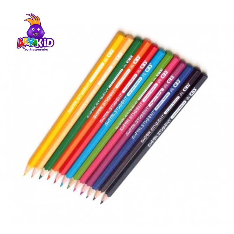 مداد رنگی ۱۲ رنگ قوطی فلزی CBS1